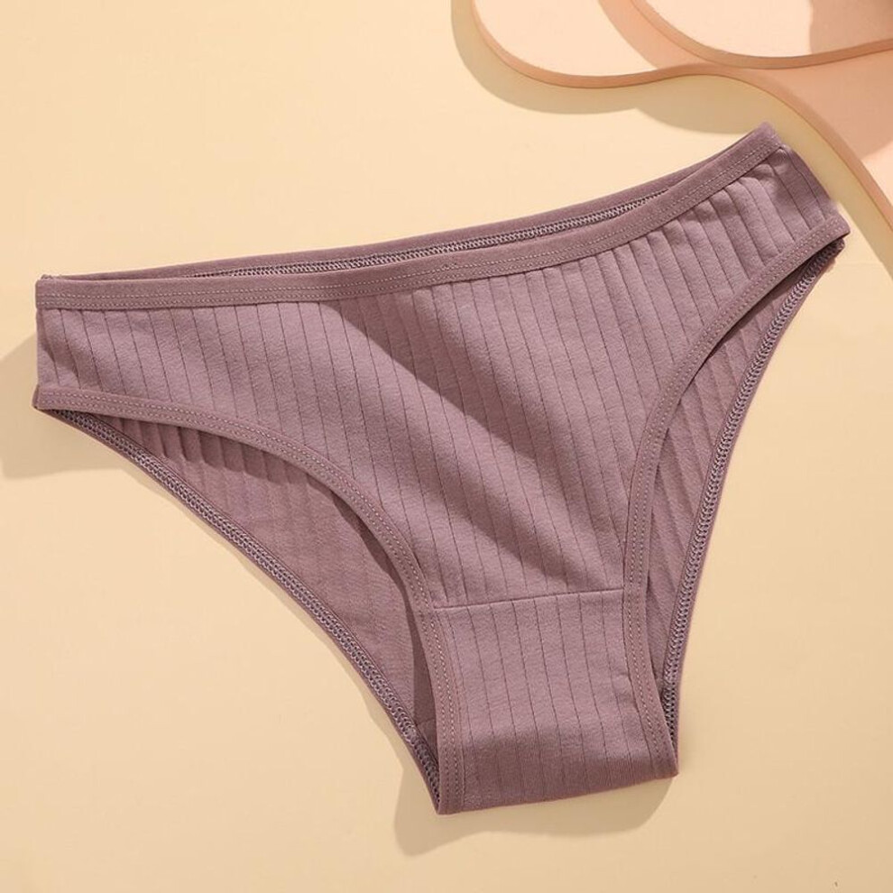 (khaki, L) Finetoo Cotton Panty Women&apos;s Solid Color Panties For Women Sexy Briefs Female Underpants M-xl
