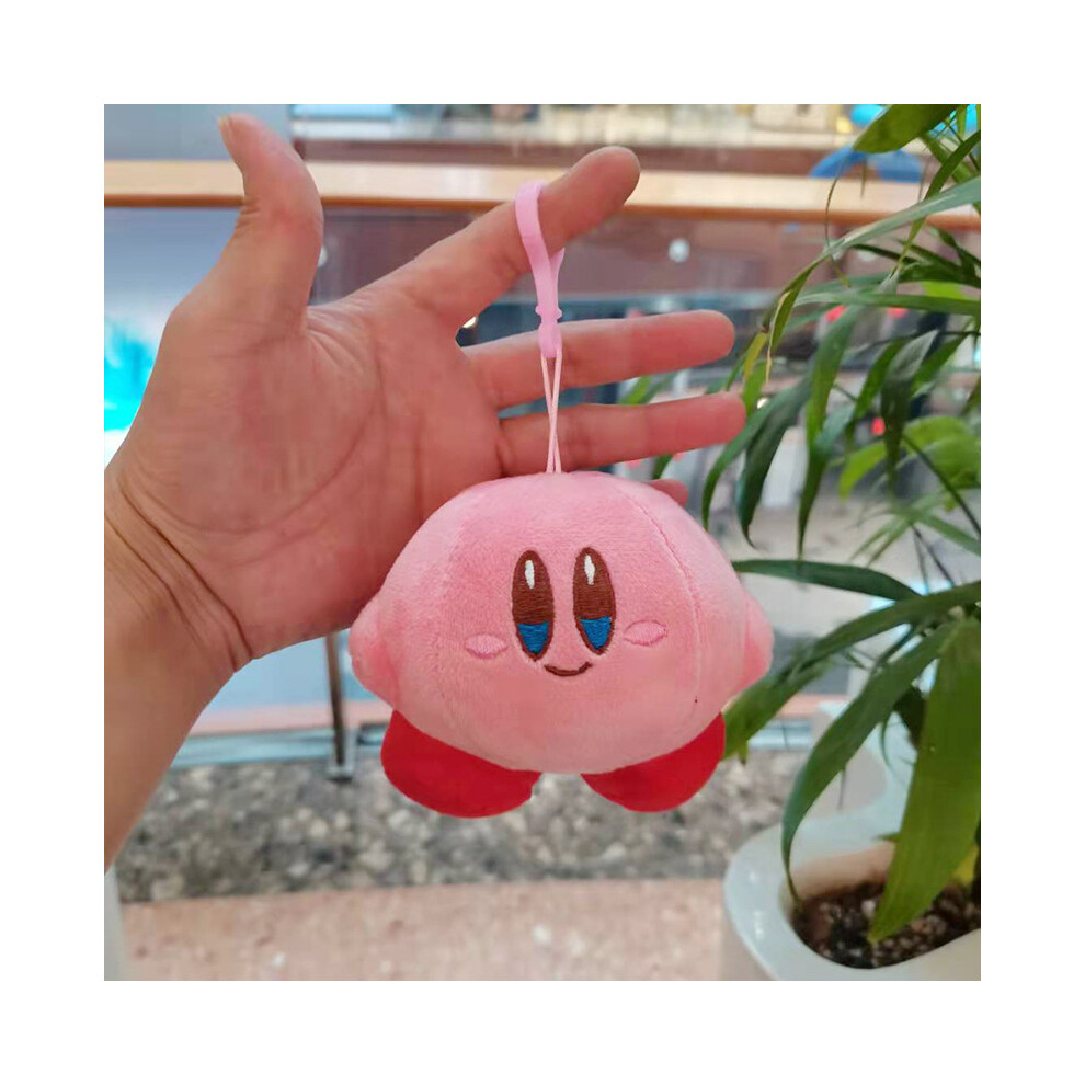 (Smile) Cartoon Endearing Kirby Keychain Plush Figure Cute Animal Bag Pendant Softness 10cm