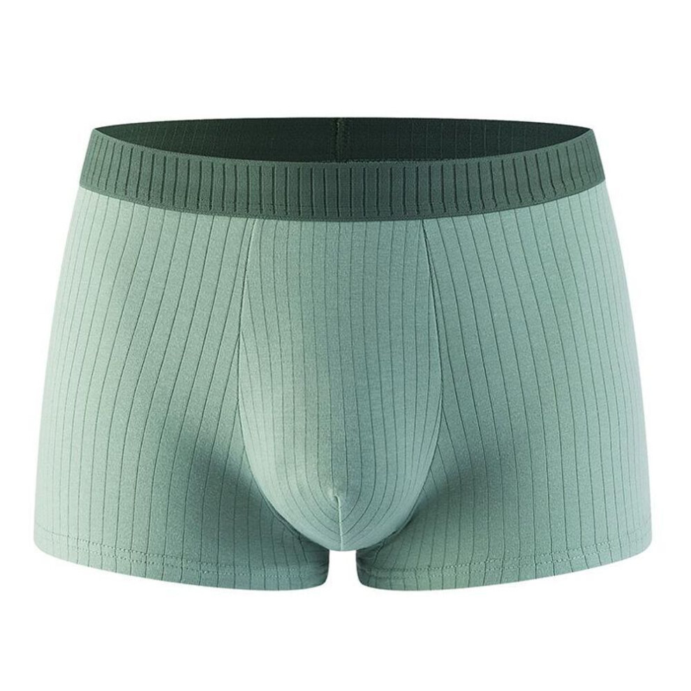 (green, 3XL) Men's Breathable Cotton Boxer Briefs