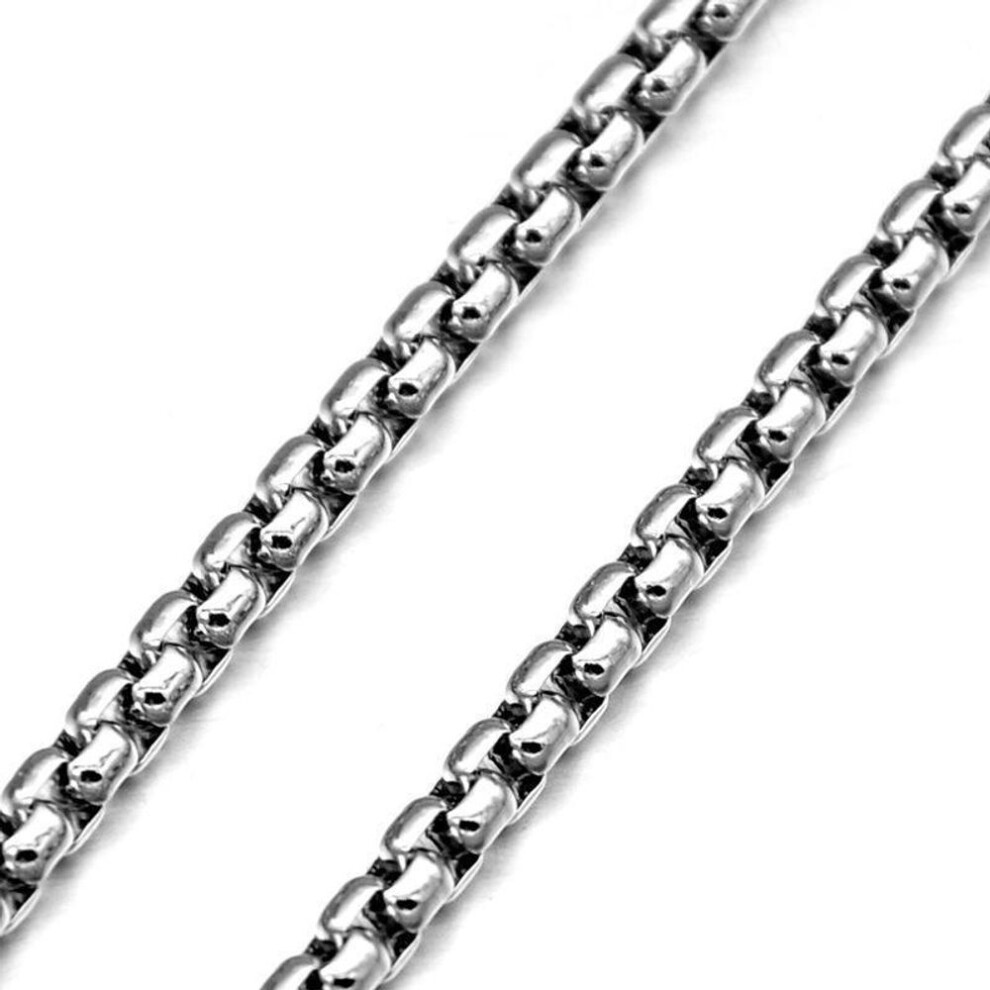 (silver) Classic Chain Necklace  60cm Long For Men Long Necklace 3 Mm Wide Titanium Steel Diy Jewelry