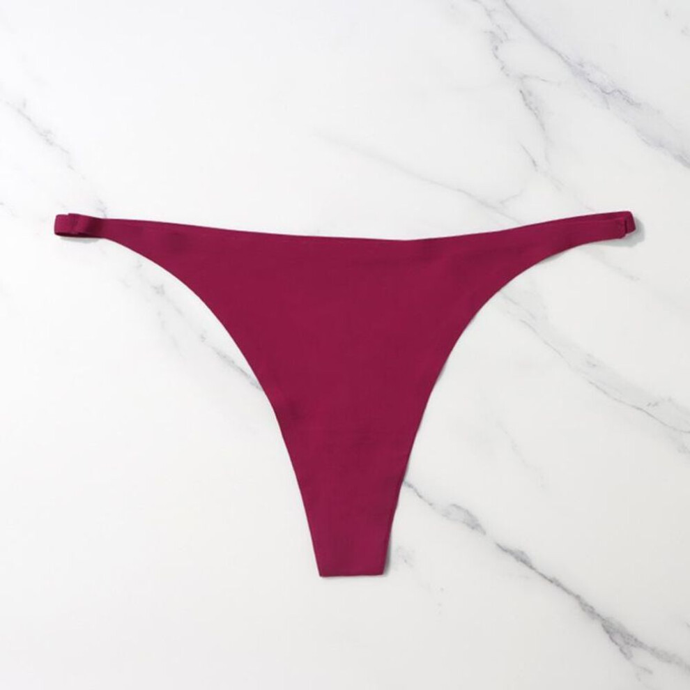(red, L) Ice Silk Seamless Panties For Women Soft Thin Band Thongs Woman Satin Underwear Female Bikini Panties String Tangas Mujer