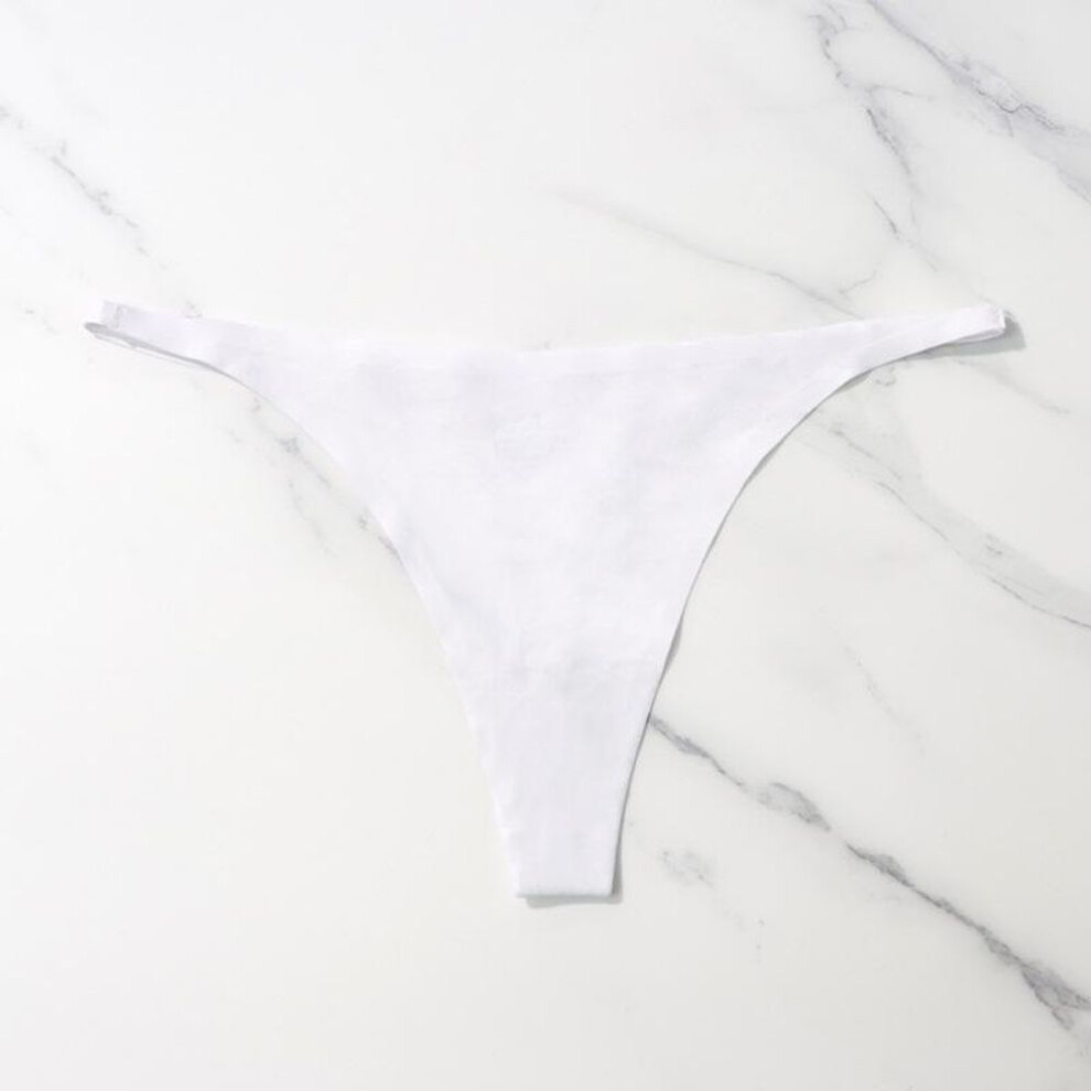 (white, S) Ice Silk Seamless Panties For Women Soft Thin Band Thongs Woman Satin Underwear Female Bikini Panties String Tangas Mujer