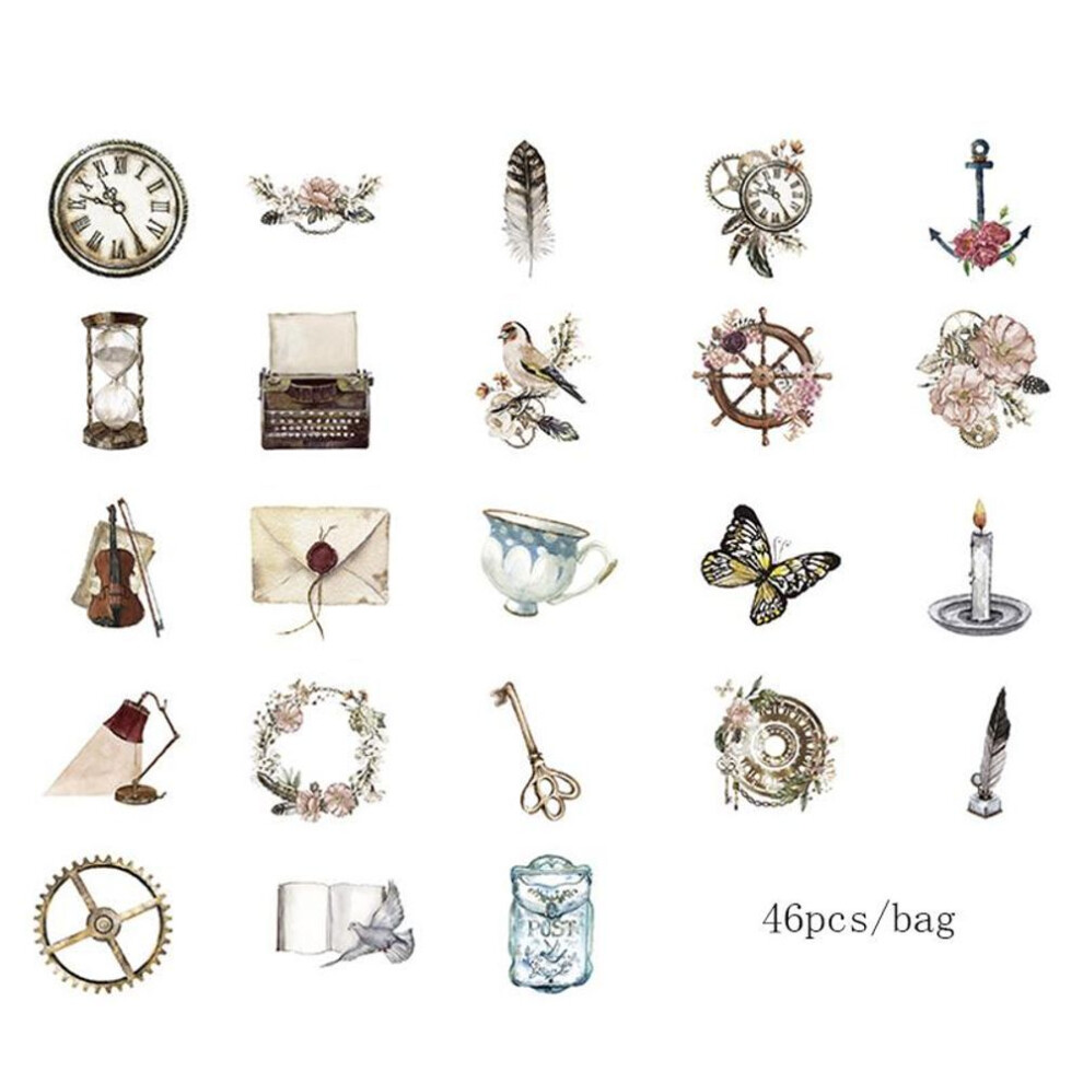 46pcs / Lot Vintage Gothic Decoration Paper Stickers DIY Daily Clippings Planner Kawaii Sticker Engo