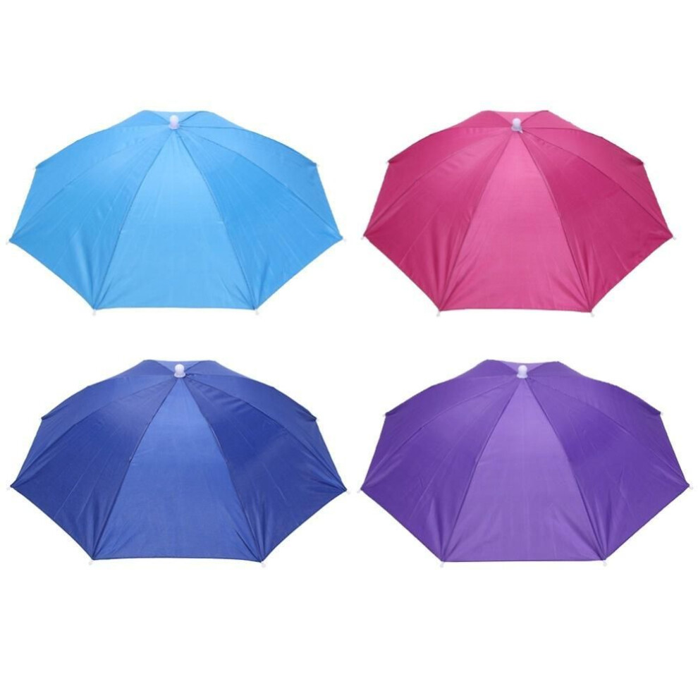 (multicolor) Outdoor Foldable Umbrella Hat Cap Headwear Umbrella for Fishing Hiking Beach Camping Cap Head Hats