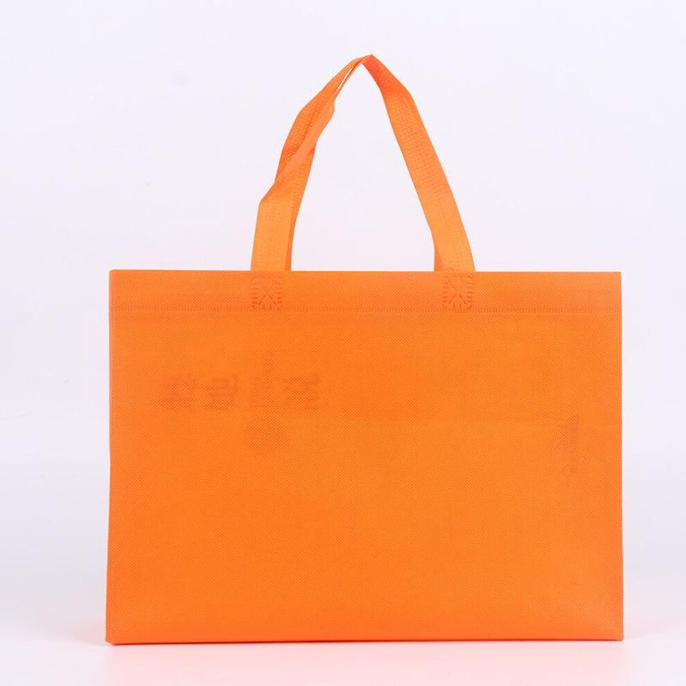 (orange) Women Foldable Shopping Bag Reusable Eco Large Non Woven Shoulder Bags Cloth Bags