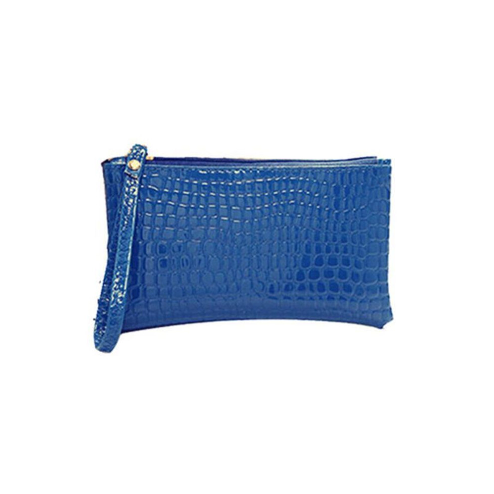 (sky blue) Women Phone Bag Long Wallet Ladies Makeup Pouch Neceser Toiletry Organizer Case Clutch Tote Handbag