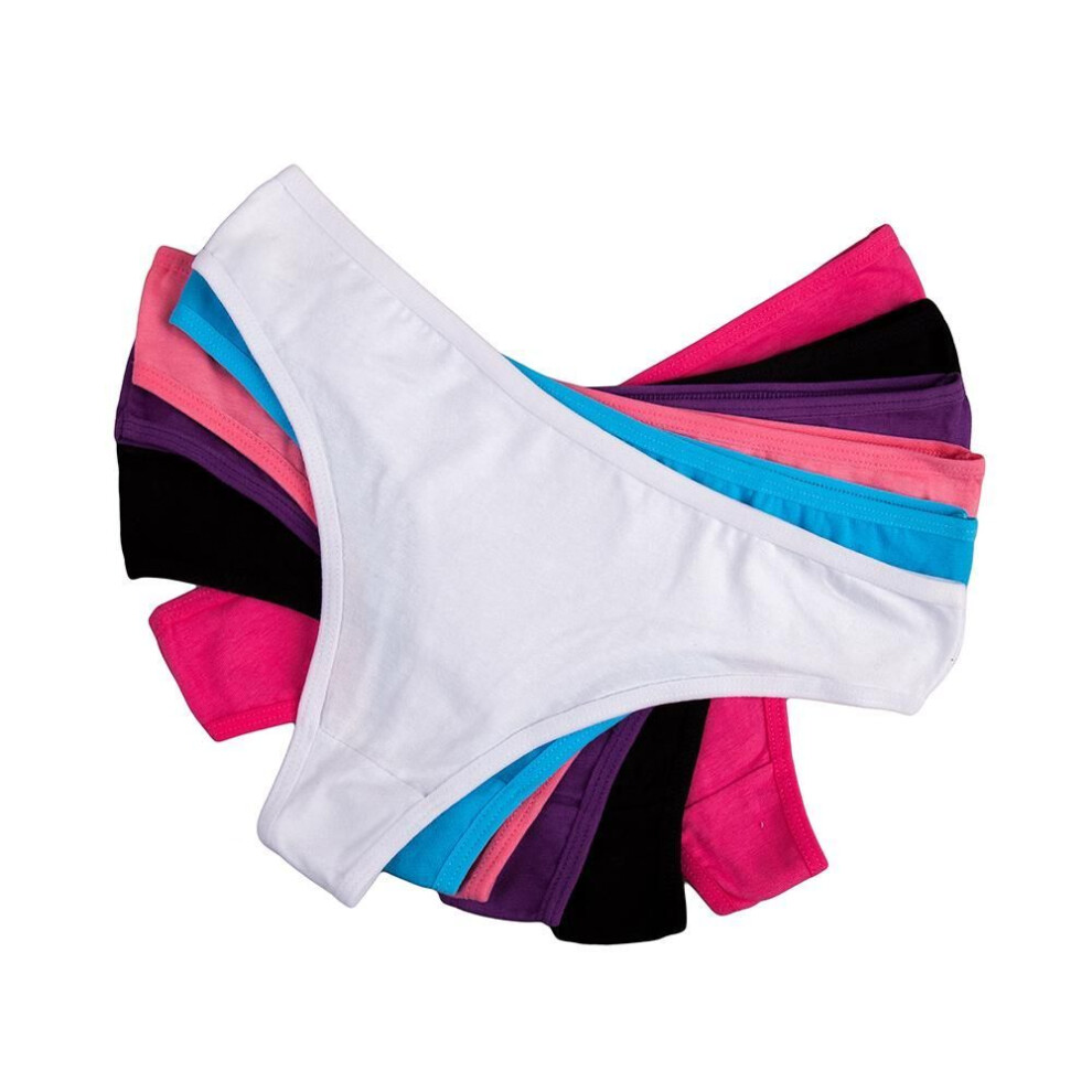 (multicolor, L) Cotton G-string Sexy Solid Color Thong Women&apos;s Panties Knickers Bikini Underwear Lingerie 6 Pcs/set