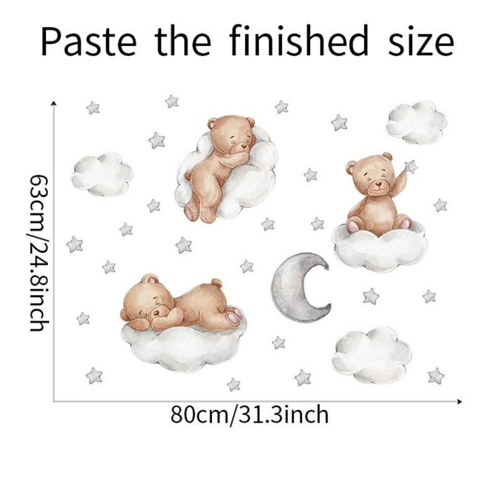 Cartoon Animals Vinyl Wall Stickers For Kids Room Nursery Bear Decals For Children Bedroom Home Decoration