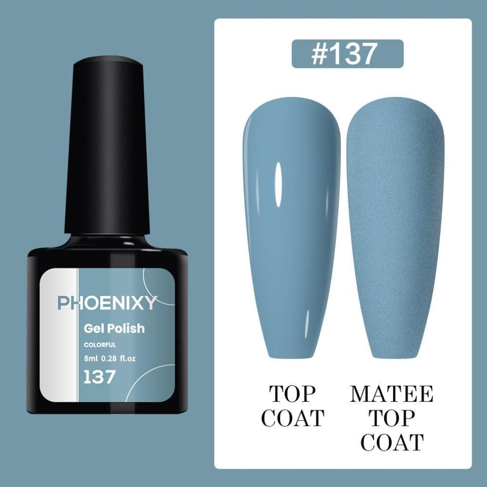 (color 37) PHOENIXY 60-Color UV Gel Nail Polish Set with Glitter, 8ML