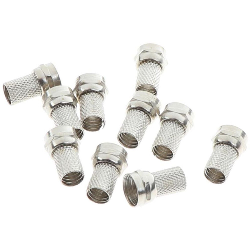 10pcs 75-5 F Connector Screw-in Type For Rg6 Satellite Tv Antenna Coaxial Cable
