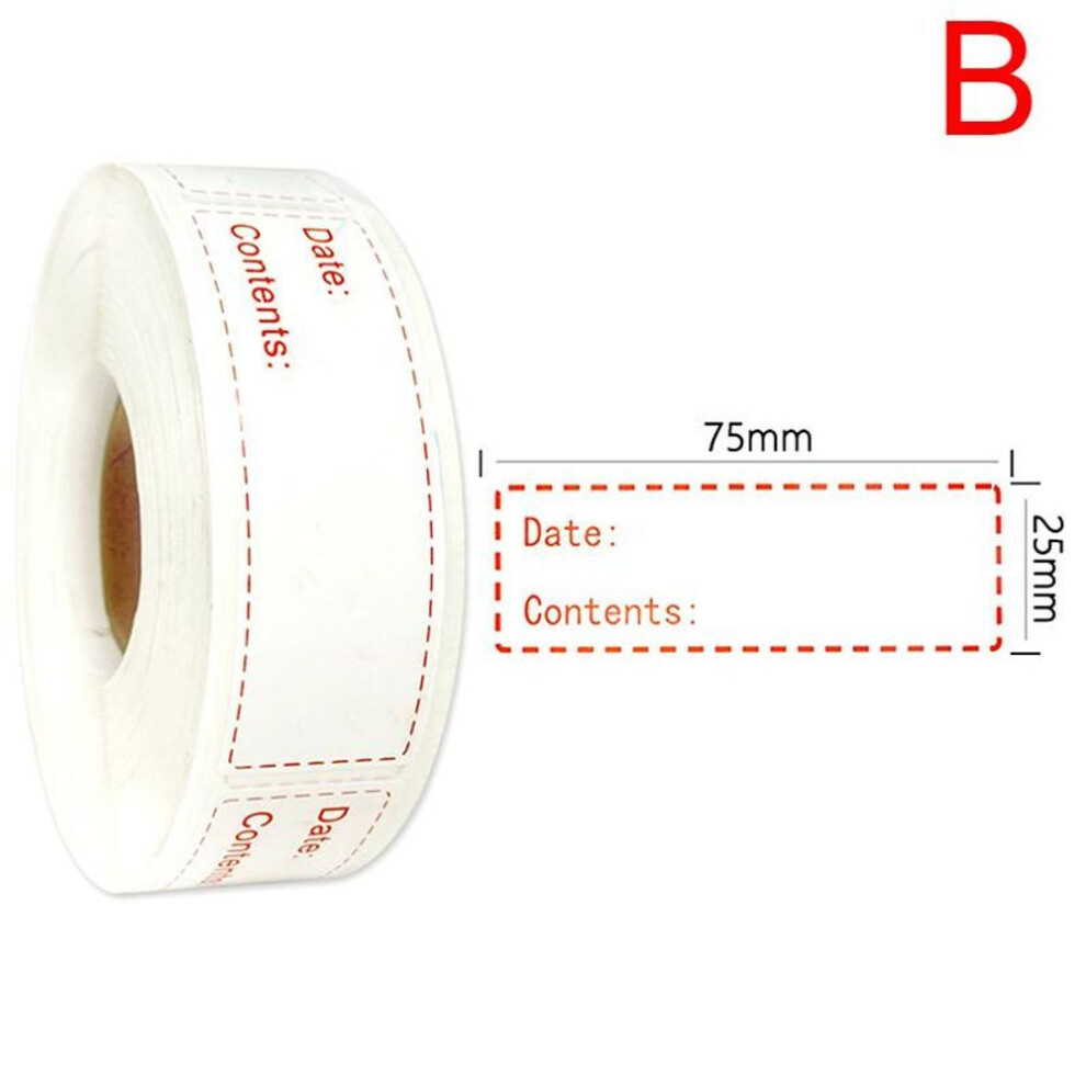 (B) 150pcs/roll Kitchen Sticker Refrigerator Freezer Food Storage Date Content Label