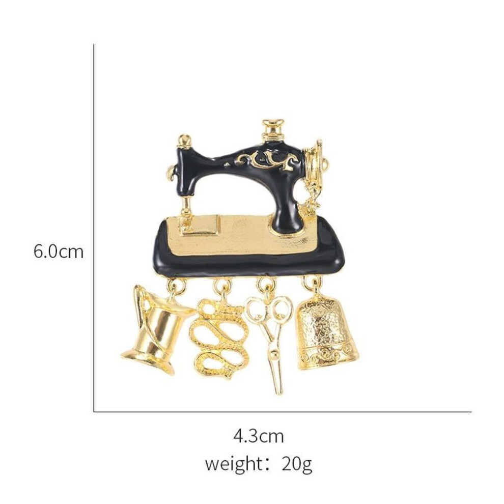 Vintage Style Sartorius Sewing Machine Brooch Pins In Gold Color Plated