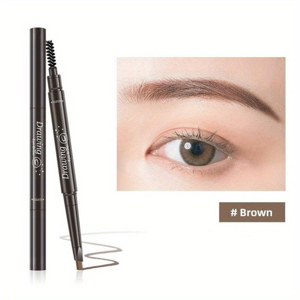 (3#) 5-color Waterproof Eyebrow Pencil Dual-headed Automatic Pen For Natural Look Long-stay Easy-glide Formula With Built-in Brush For Flawless Brows
