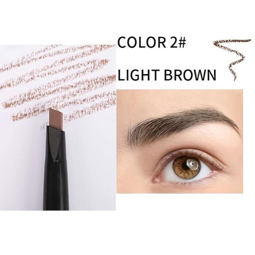 (2#) 5-color Waterproof Eyebrow Pencil Dual-headed Automatic Pen For Natural Look Long-stay Easy-glide Formula With Built-in Brush For Flawless Brows