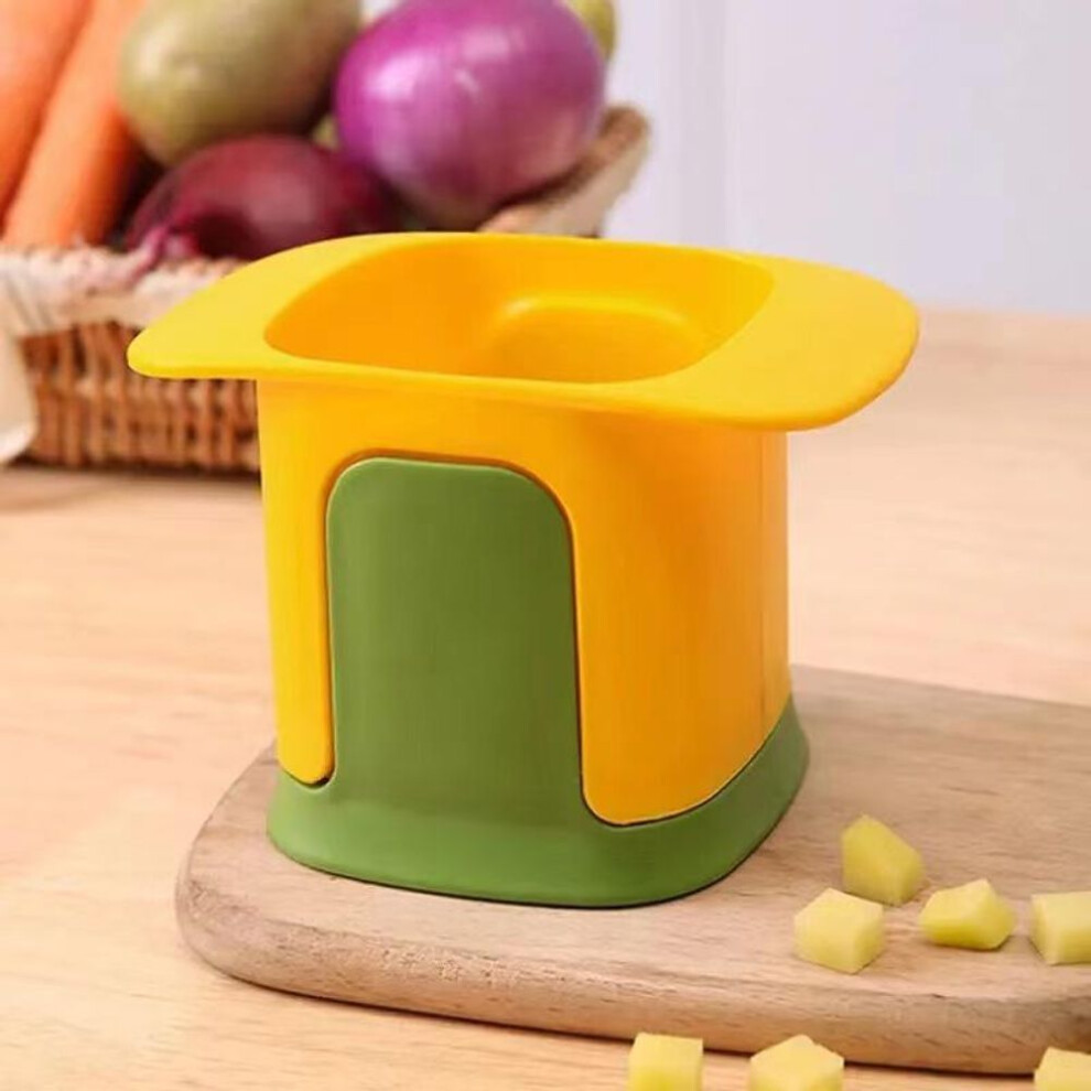 (yellow) Multifunctional Vegetable Chopper Onion Dicing Artifact French Fries Slicer Kitchen Gadget Cucumber Potato Slicer Kitchen Tools