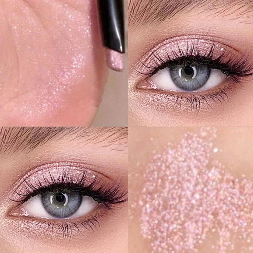 (5#) Monochrome Waterproof Glitter Eyeshadow Stick - Long-Lasting High Shine Easy to Form Makeup Sparkling Brightening Eyeshadow and Eyeliner
