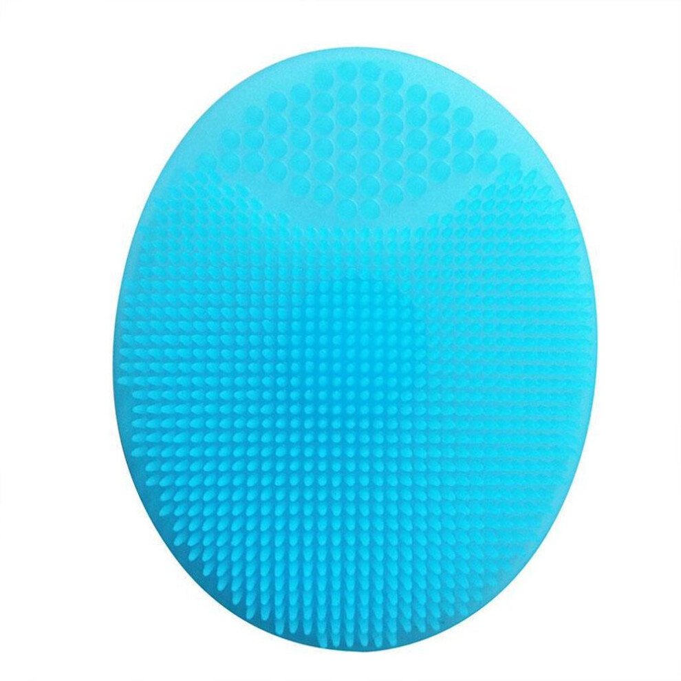(blue) Silicone Beauty Wash Face Pad Exfoliating Blackhead Facial Cleansing Brush Tool