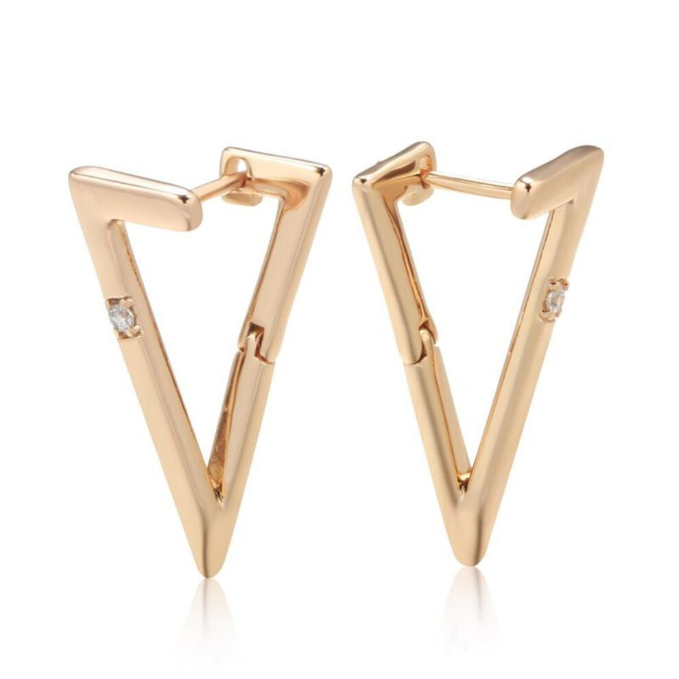 Kinel Geometric Triangle Glossy Drop Earrings For Women Trendy Rose Gold Color Fine Jewelry