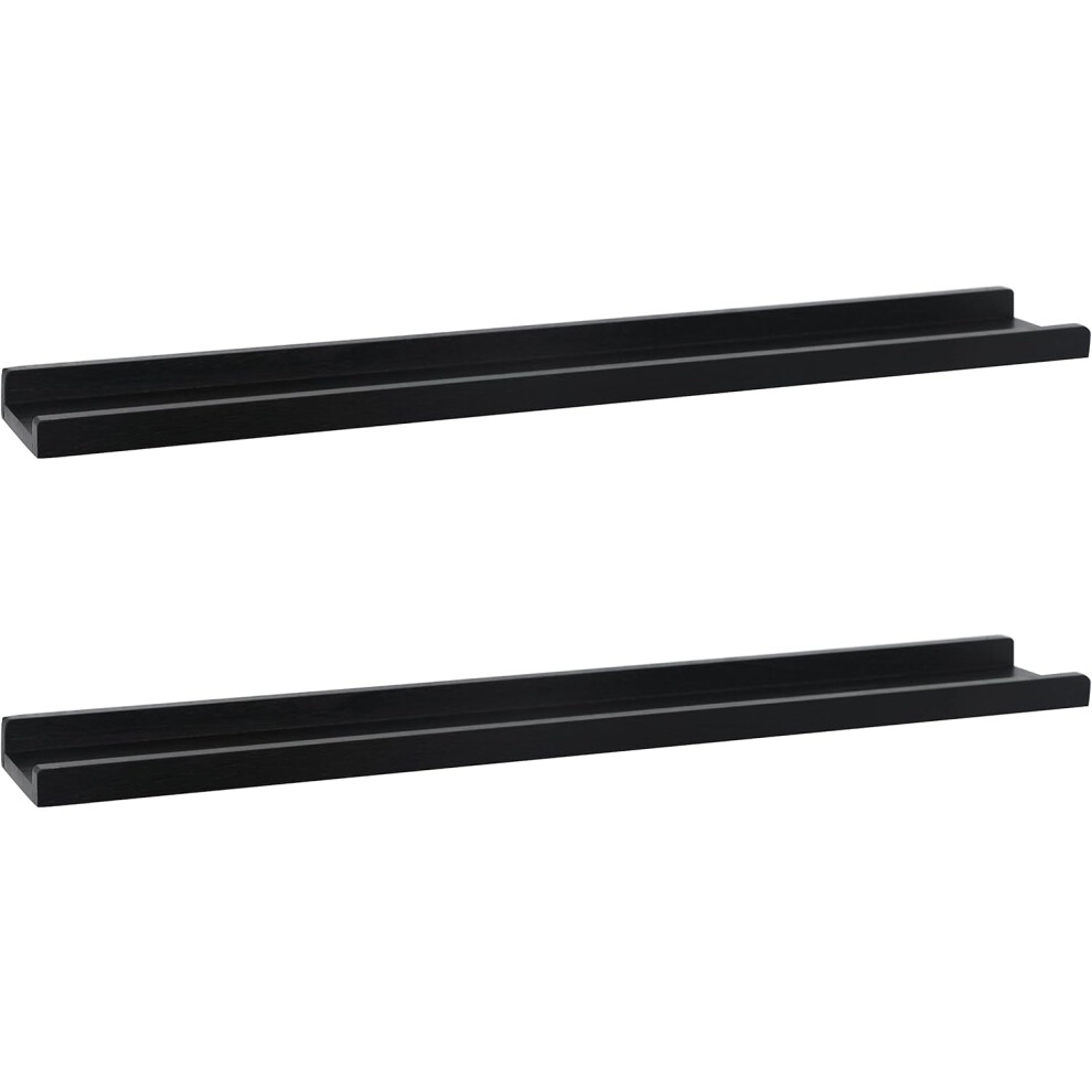 (91.5CM(2 Pack), Black) 91.5cm Picture Ledge Shelf with lip design radiator shelf, Photo Shelf, Long Decorative Floating Picture Shelves For Living Room,Kitchen,Bedroom,