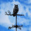 Eulenstatue Metall Wind Schaufel, Dachwindindikator und Gartendekorationsinstrument 3