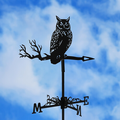Eulenstatue Metall Wind Schaufel, Dachwindindikator und Gartendekorationsinstrument 2