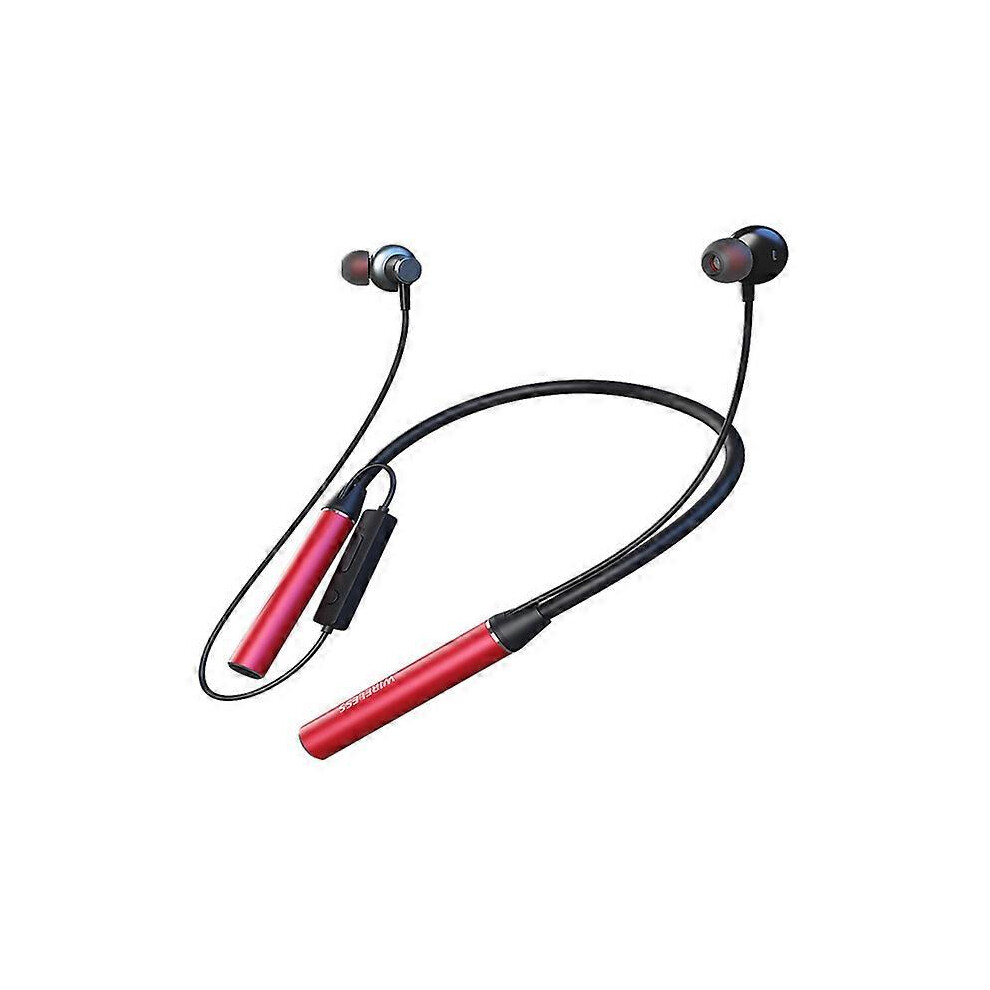 (Red, One Size) 100 Hour Endurance Bluetooth Headphone Bass Wireless Headphones With Mic Stereo Neckband Earphones Sport Headset Blue,Red 6910536077404