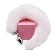 (M, white) Metal Massager Fox Tail Role Play Cosplay