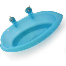 (As show, One size) LINJOU Bird Bath Tub Plastic Bird Bath Toy Bird Cage Accessories Food Feeder for Pet