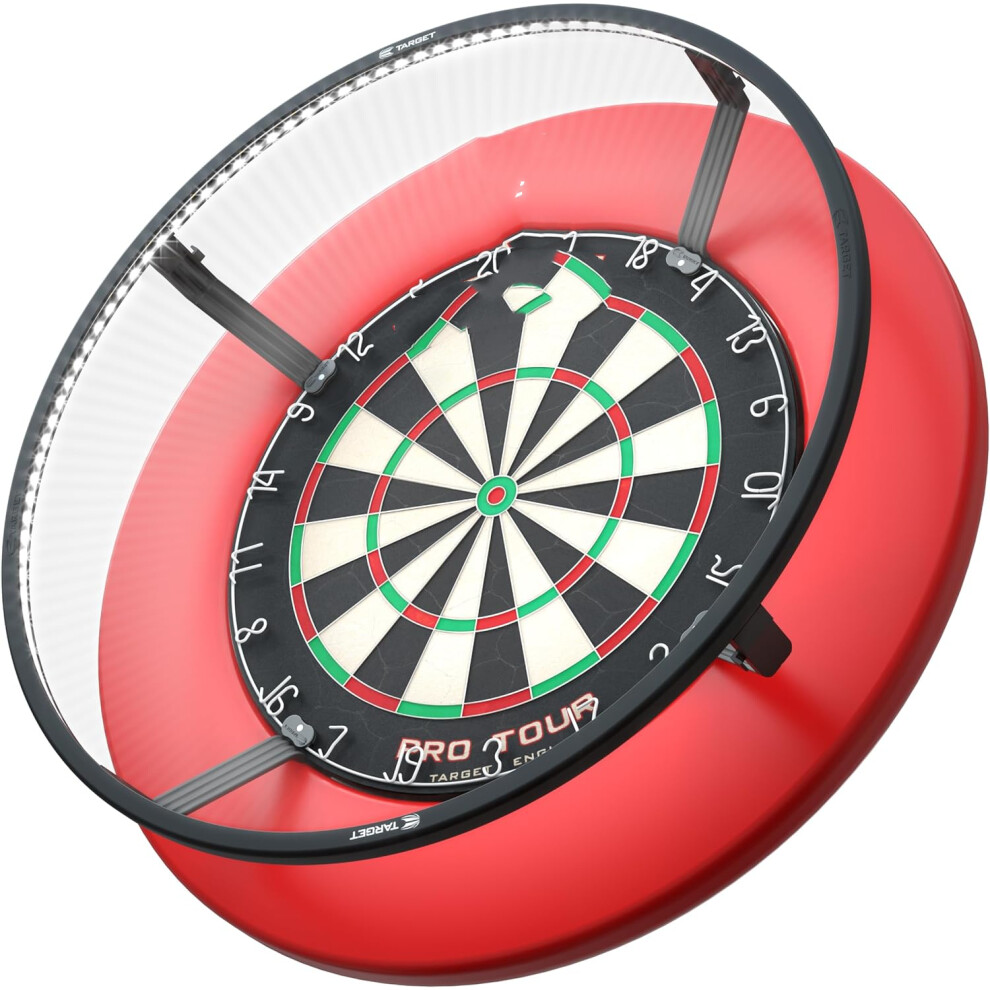 (Corona) Black Frame | White LED Dart Board Surround Ring Light | Available with Pro Tour Dartboards Surround & Championship Dartboard, or Oche Dart Mat