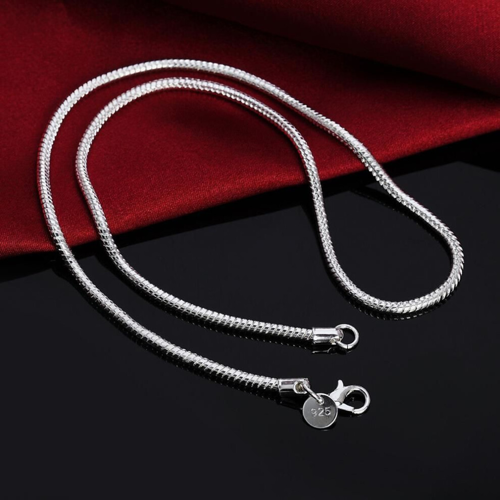 (2Mm-45Cm 18Inch) Sterling Snake Chain Necklace - 1Mm/2Mm/3Mm, 40-75Cm Silver
