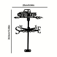 Vintage Pickup Truck Weathervane - Langlebige Metallwetter, Gartendachhalterdekor, dekorative Windrichtungsindikator für automatische Motorhäuser