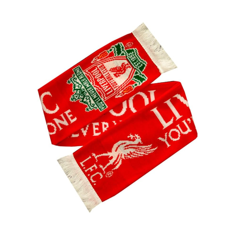 Official Liverpool FC YNWA classic crest liverbird double crest scarf
