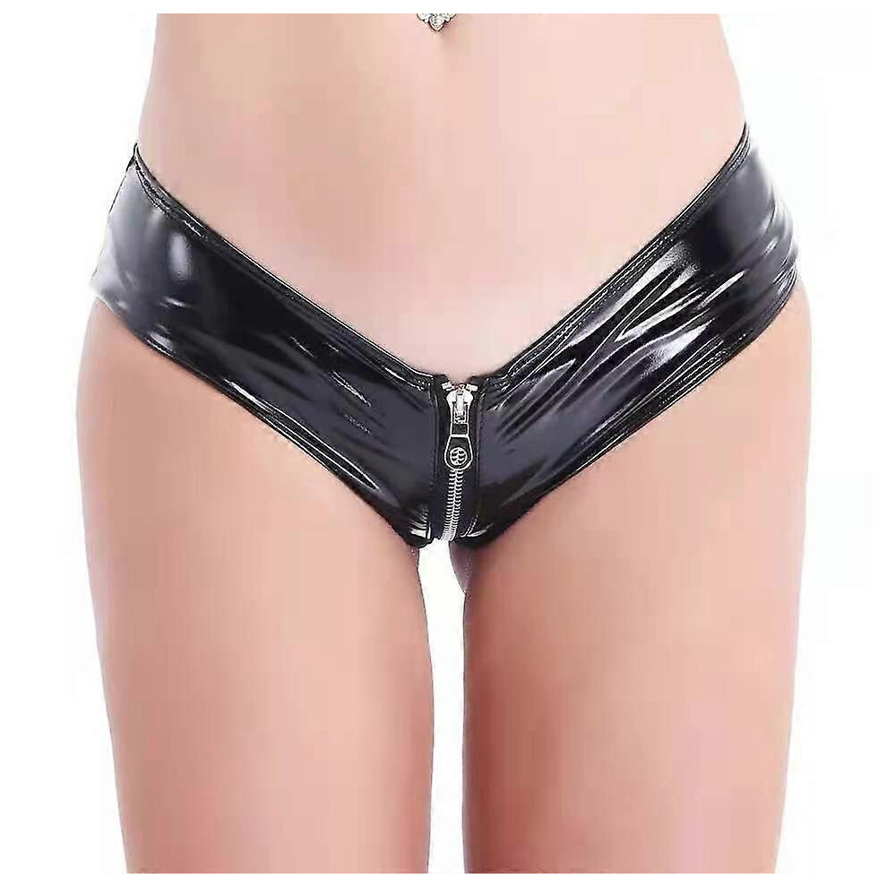 (L, Briefs) Women PU Leather Clubwear Sexy Intimates Lingerie Underwear Bra/Shorts-image-OPC-PG58STD-NEW