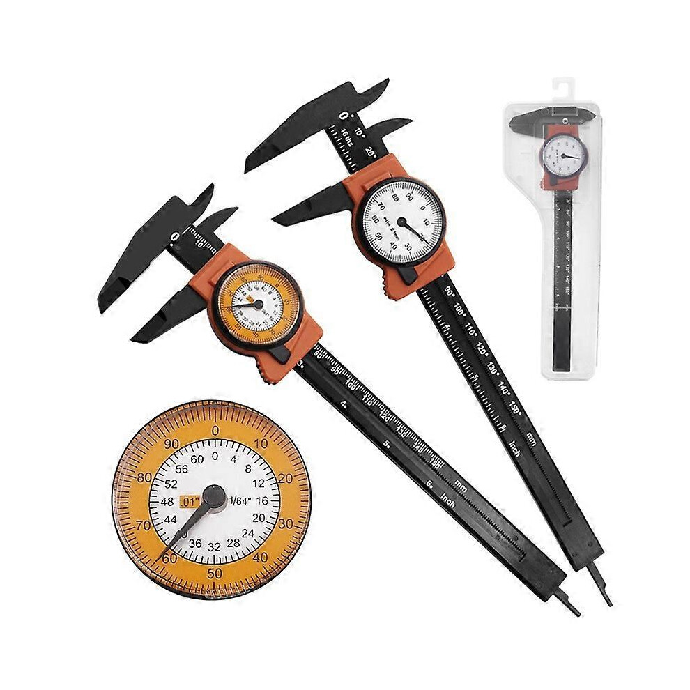 (White, One Size) New 0-150Mm 6Inch Dial Caliper Plastic Vernier Caliper 4Way Gauge Micrometer 0.1Mm 4058390738368