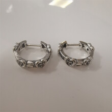 925 Silver Creole Hearts With Zirconia By Pandora