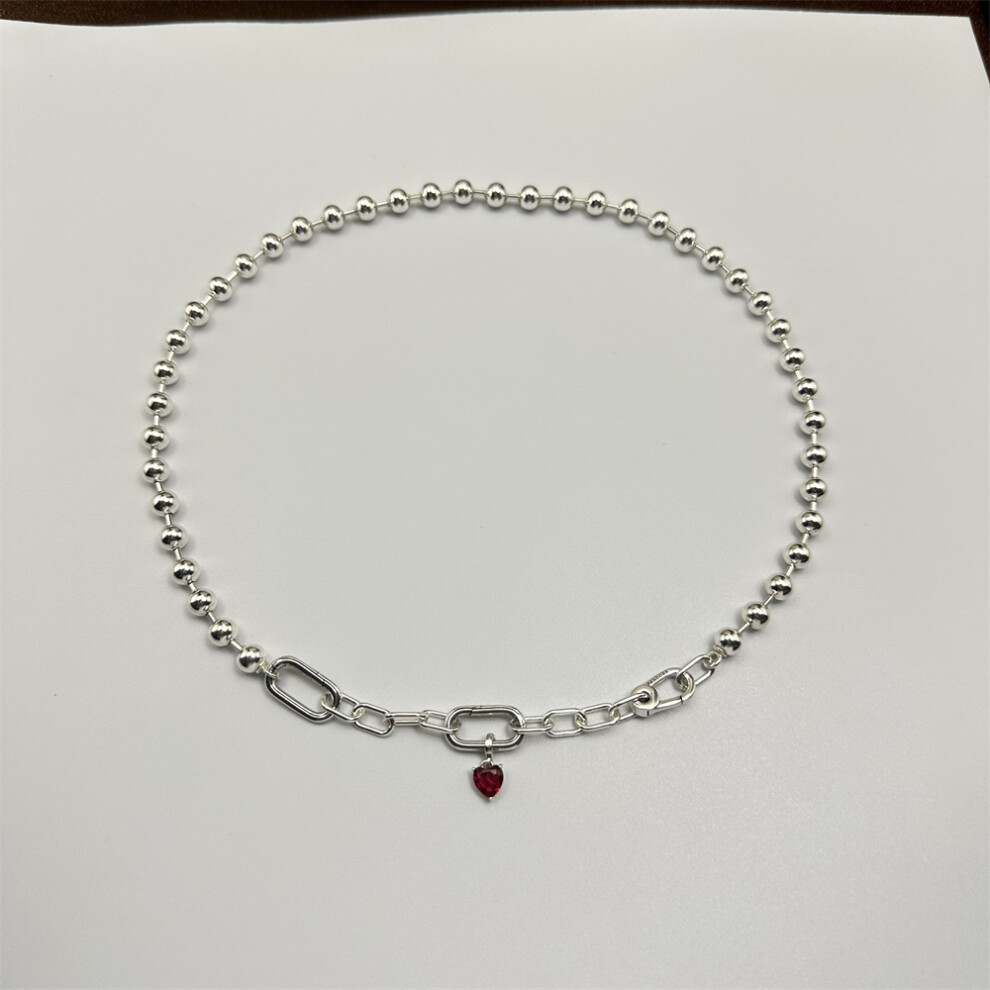 Pandora'S Hot Heart Necklace Set Ale S925 Sivler