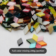 (Full color mixing, One size) 300 Pieces Assorted Color Clear Glass Mosaic Tiles For Diy Crafts 11mm
