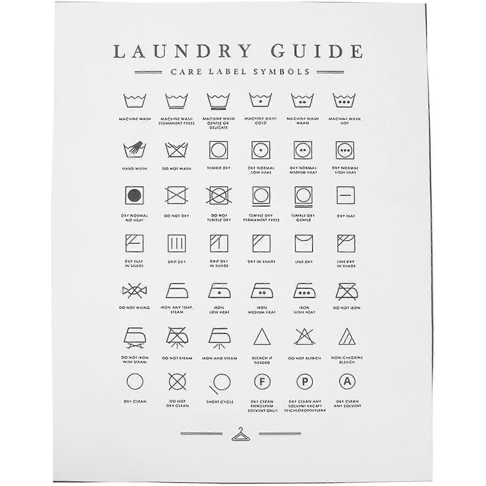 Kricely (As Show, One Size) Canvas Laundry Instructions Poster Laundry Symbols Wall Art Laundry Room Decoration
