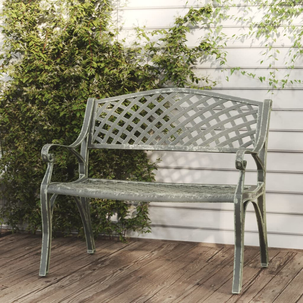 vidaXL Garden Bench 102 cm Cast Aluminium Green-image-OPC-PG595X7-NEW