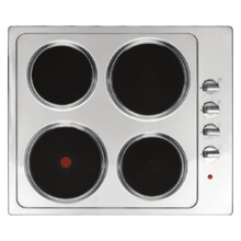 Statesman EH160SS 4 Plate Electric Hob Cooktop, Side Dial Control, 60cm, Stainless Steel