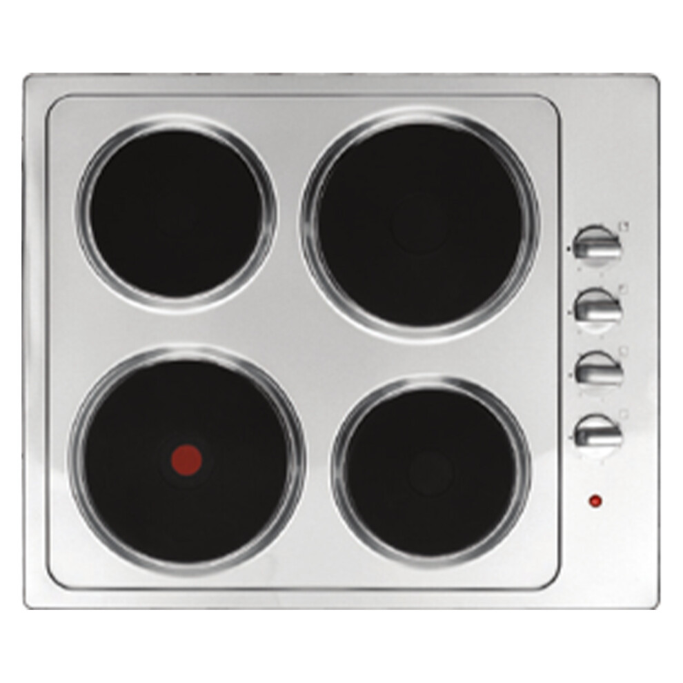 Statesman Eh160ss 4 Plate Electric Hob Cooktop, Side Dial Control, 60Cm, Stainless Steel Silver
