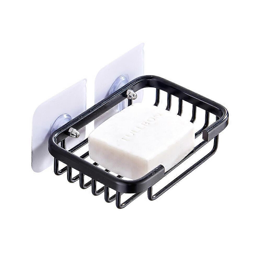 (As show, One size) LINJOU Kitchen Sink, No Drilling Wall Mounted Soap Saver Sponge Holder, Aluminum Soap Holder(Black)-image-OPC-PG59C5B-NEW