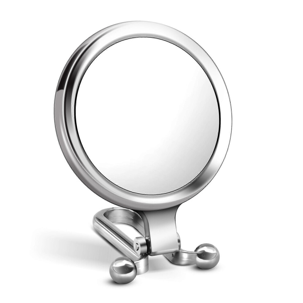 Silver (As Show, One Size) Linjou Double-Sided Makeup Mirror, 10X Magnifying Hand Mirror Handheld Cosmetic Mirror(Silver)