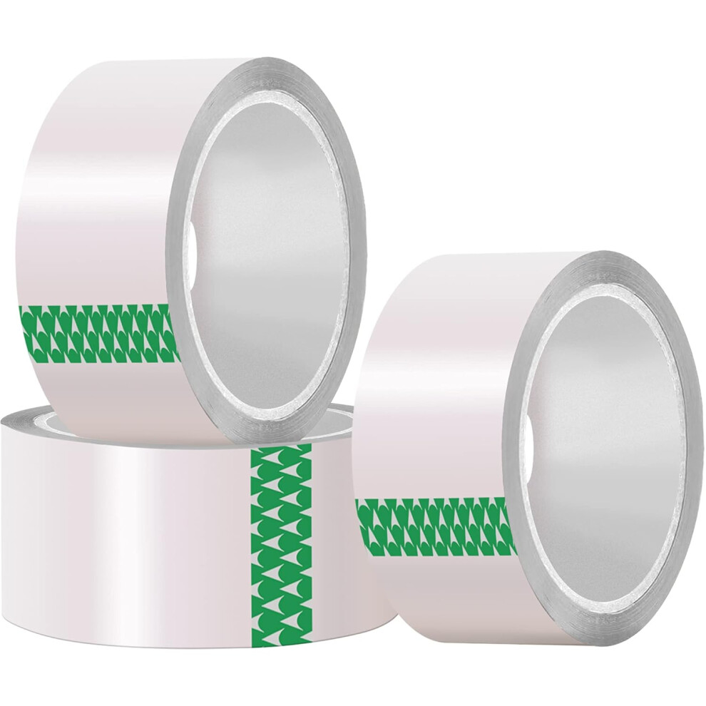 (Clear) Tape 3 Roll Parcel Tape 48mm x 66M Heavy Duty Secure and Sticky Fragile Packing Tape