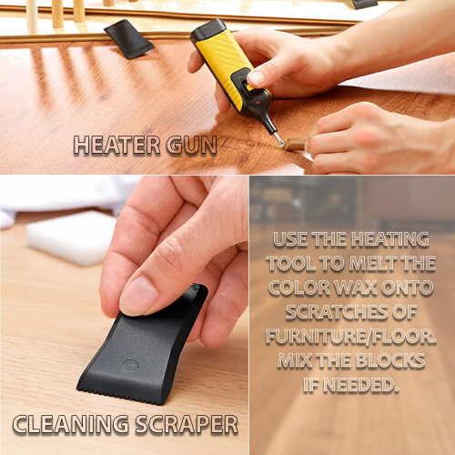 19pcs Laminate Floor Repair Kit with Wax Blocks 2