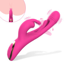 (pink) 4-in-1 Rabbit Vibrator Vibrating Dildo Women G spot Clitoris Sex Toy