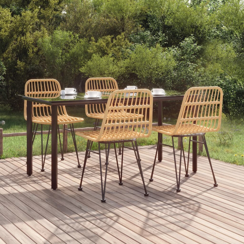 Vidaxl 5 Piece Garden Dining Set Poly Rattan
