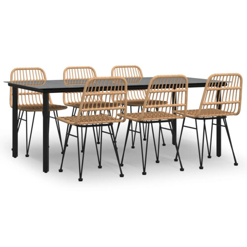 VidaXL vidaXL 7-tlg. Garten-Essgruppe Poly Rattan 1