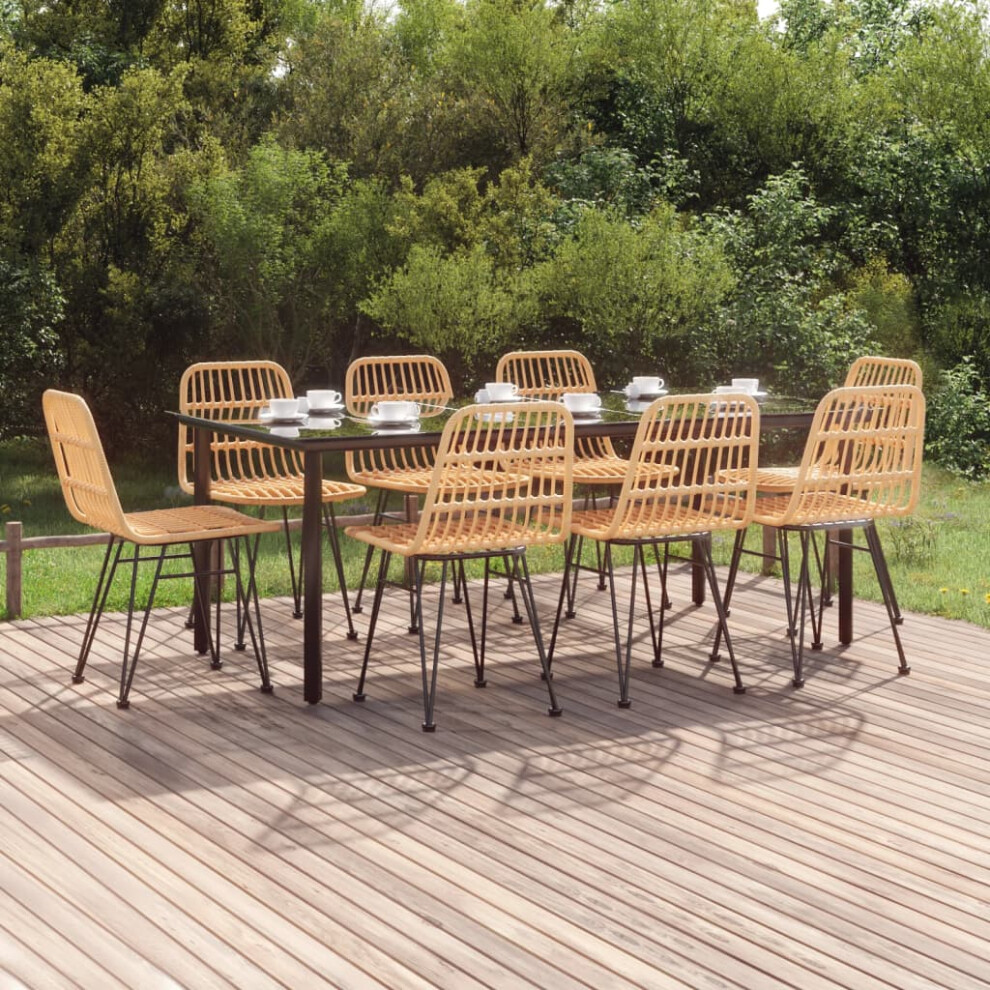 Vidaxl 9 Piece Patio Dining Set Poly Rattan