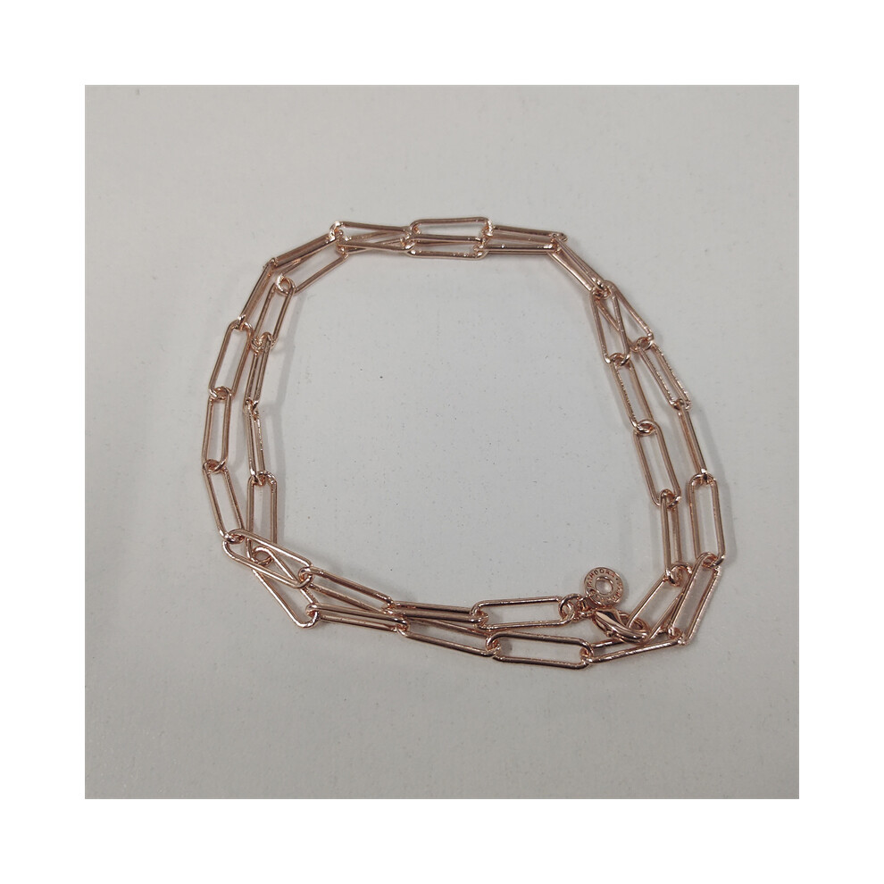 Genuine Rose Gold PANDORA LONG LINK Necklace Chain 45cm ALE MET